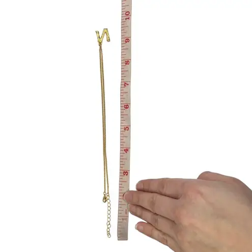 New Chainspro N Initial Monogram Wood Look Gold Tone Chain Necklace