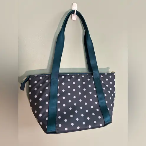Dabney Lee Arctic Zone Insulated Soft Lunch Tote Blue White Polka Dots