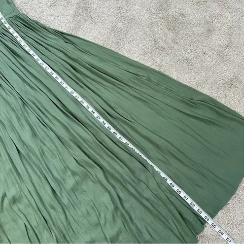 Reiss Women’s Luella Pleated Midi Dress Sleeveless Cutout Back in Green Size 10