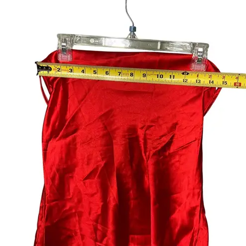 Dizzy Lizzy Tank Top Women's Medium Red Satin Party Strappy Back Criss Cross NYE