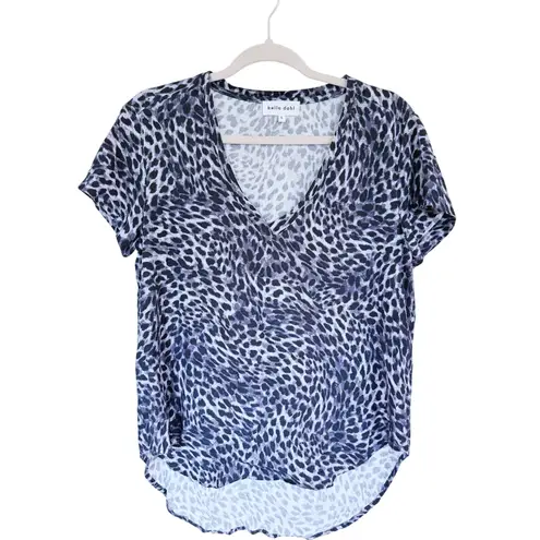 Bella Dahl High Low Cheetah V-Neck T-Shirt Small