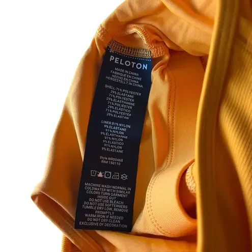 Peloton Women’s M Cadet Rib High Neck Cutout Sports Bra Bright Orange Athletic