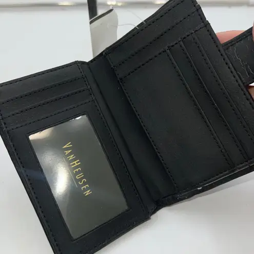 Van Heusen Black Genuine Leather Bifold Wallet Clutch Coin Purse