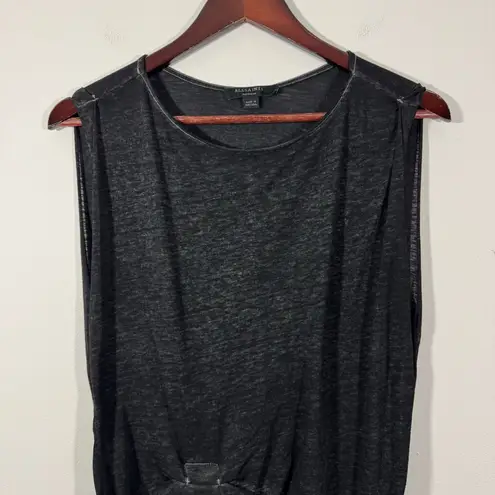 ALLSAINTS Rivi Knotted Front Heathered Gray/Black Tank