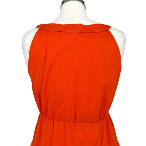 Maeve Anthropologie Terrasina Sleeveless Tiered Ruffle Mini Dress Orange Size XS