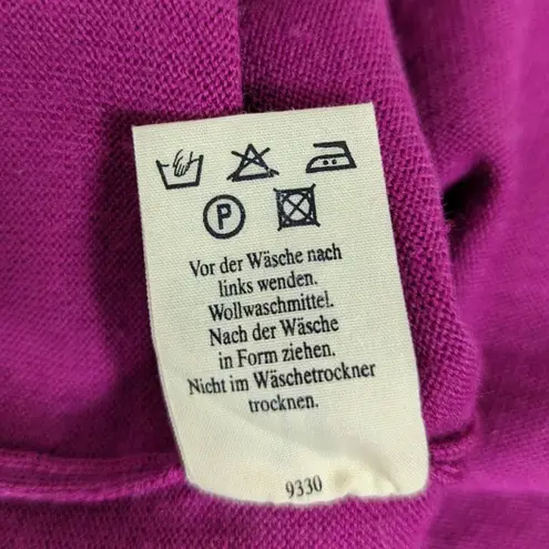 Vintage Marz Wool Short Sleeve Mock Neck Sweater Fuschia Size 14