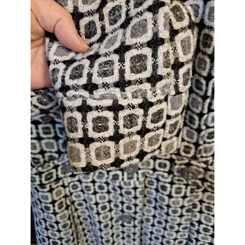 Taxi Collared Button Up Wool Blend Fitted Coat Size Large Black