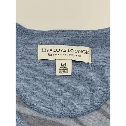 2 piece Live Love Lounge Karen Neuburger Pajama Set Size Large Blue