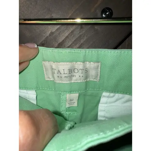 Talbots  Petites Women's Sz 6P Turquoise Mint Green Chino Shorts‎