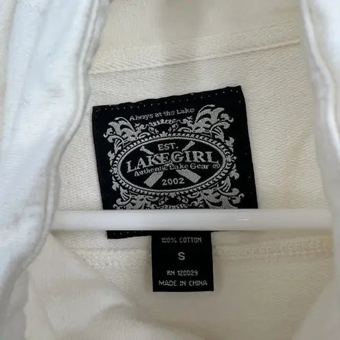 Lakegirl Cowl Neck LA Pullover Sweatshirt S Spellout Coastal Boat Nautical Beach