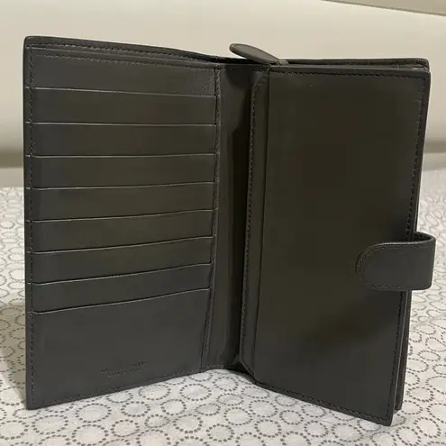 Bottega Veneta Woven Leather Wallet in Dark Gray