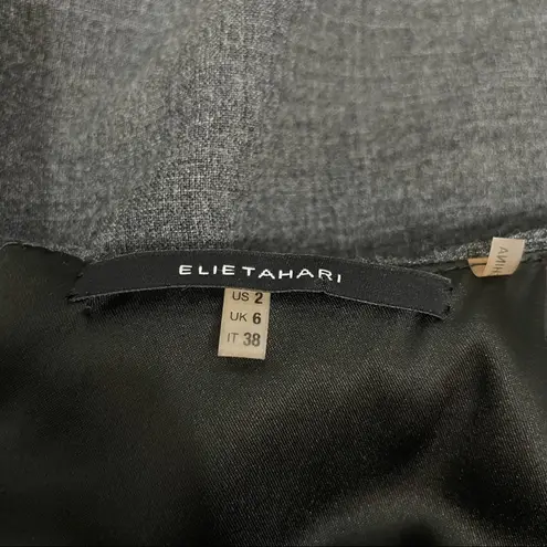 Elie Tahari Wool Blend Dress Womens 2 Office Siren Ruffle Professional Career