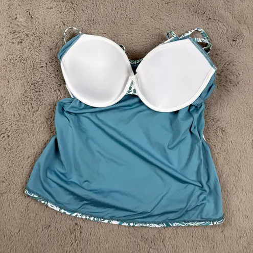 Sunsets Taylor Tankini Top Paisley Print Removable Pads Swimwear 32E/30F/28G Blue Size XL