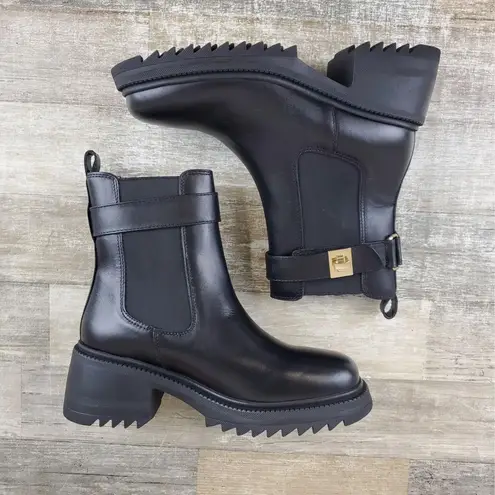 Steve Madden  Leather Black Gates Platform Chelsea Ankle Boot Booties thumbnail 7