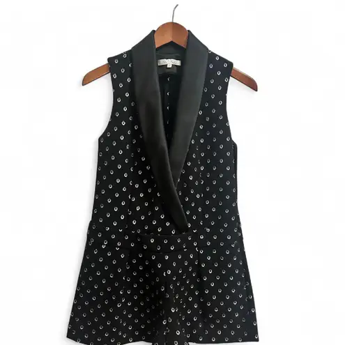 Alexis black Fred Starlight Silk-Blend Tuxedo Romper M