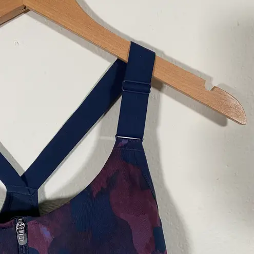 All In Motion High Support Sports Bra Zip-Front Navy Camo 36DD