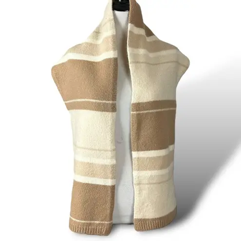 Ralph Lauren Vintage Lauren  LambsWool Angora Scarf Neutral Classic Stripe Logo