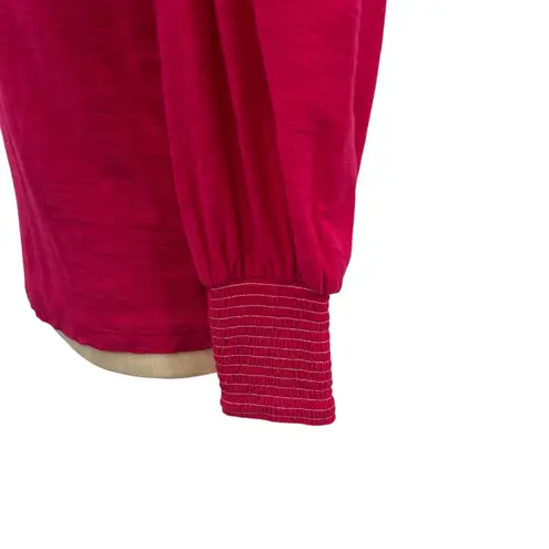 Nation Ltd Loren Tee Blouse Top Puff Balloon Long Sleeve Berry Pink Size XS
