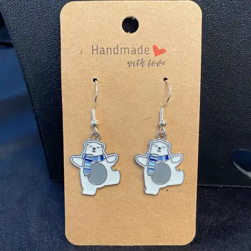 Happy Dancing Bear Earrings Will Bring Smiles Wherever You Go White