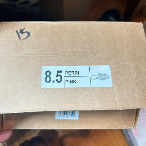 Journee Collection Mules Womens 8.5 Tan Pink Woven Leather Slip On Flat Perri