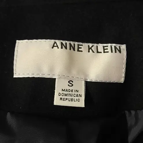 Anne Klein $260 NWT  Pea Coat Women's Size Small Black Wool Double Breasted Cozy