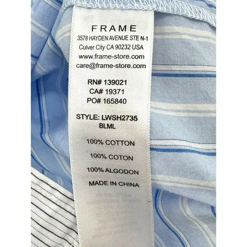 frame denim FRAME Womens Le Mix Oversized Button Down Shirt Large Asymmetrical Boho Stripes‎ thumbnail 7