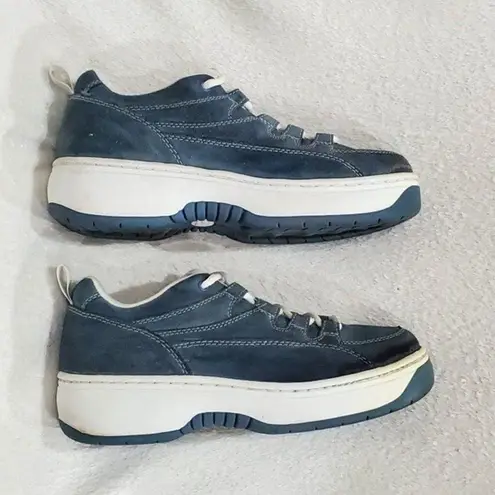 Lower East Side  Blue Suede Leather Shoes, Size 10