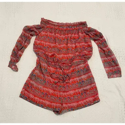 barney's new york small floral Plisse off the shoulder romper SH 2606