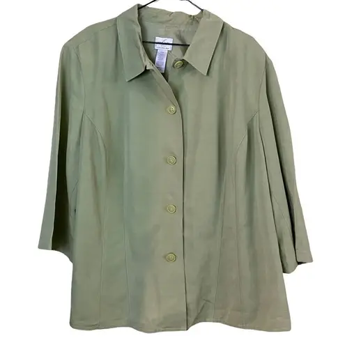Emma James Linen Blend Button Down Shirt/Jacket Shacket Size 22W