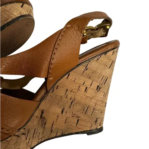 Chloé Chloe Brown Platform Sandals size 6.5 Renna Leather Ankle Strap Cork Wedge