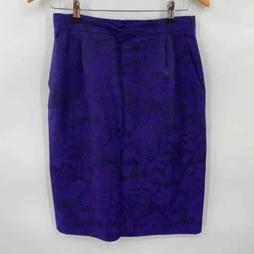 Pendleton Vintage Old Money Blazer Skirt Set size 10 Purple Virgin Wool Floral