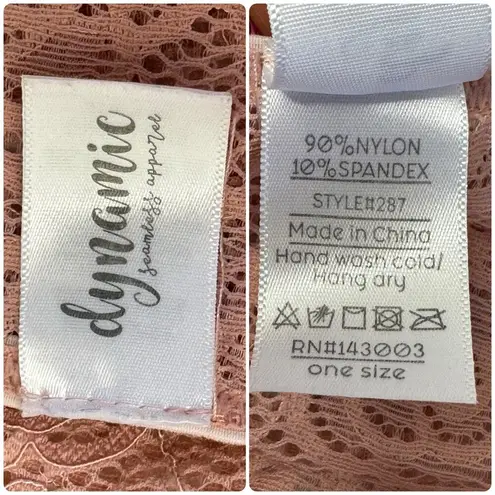 DYNAMIC Pink Lace Bodysuit Shear Cut Out Playsuit Boudoir Lingerie One Size Size undefined