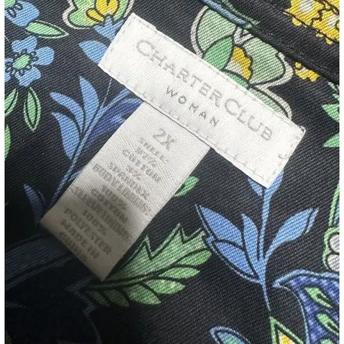 Charter Club Paisley Blazer Womens 2X Botanical Garden Floral Business Causal