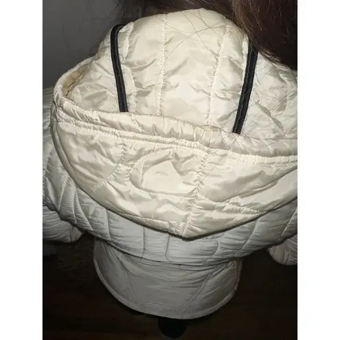 Jean Paul Gaultier 90s vintage Ivory quilted Hooded jacket Size Small