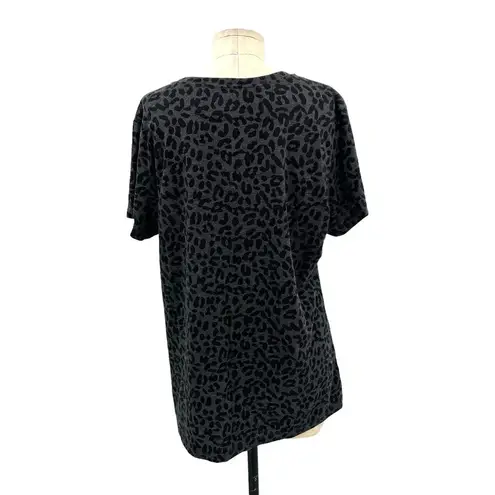 Harley Davidson Charcoal Gray Black Cheetah Print Tee Shirt Size XL