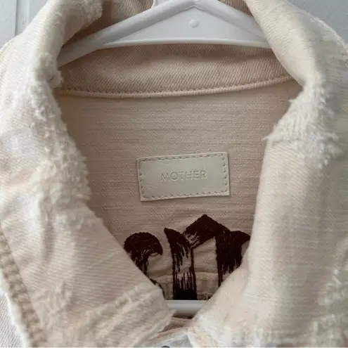 Mother Ivory Bruiser Denim Jacket Aloha Floral Tropical D3 Green