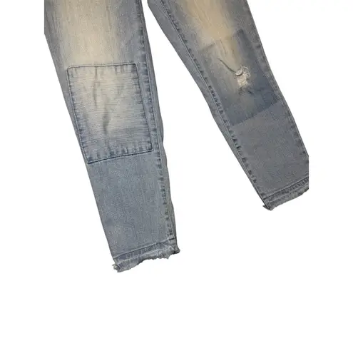 Pilcro and the Letterpress Anthropologie Crop Distressed Patch Jeans