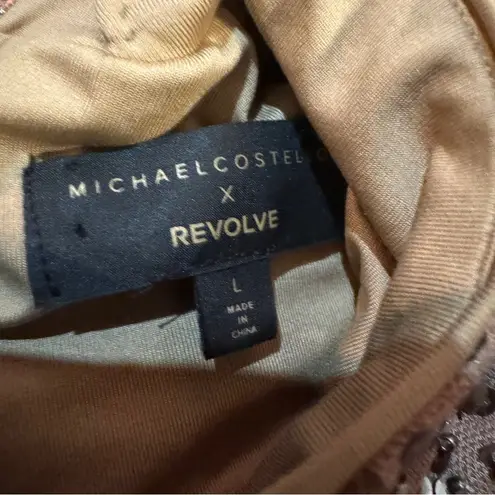 Michael Costello x REVOLVE sequin mini nude dress EUC