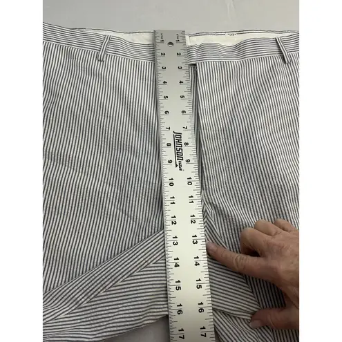 Womans Executive Cropped Pants 50 Reg Waist 45 Blue White Pin Stripe Size undefined