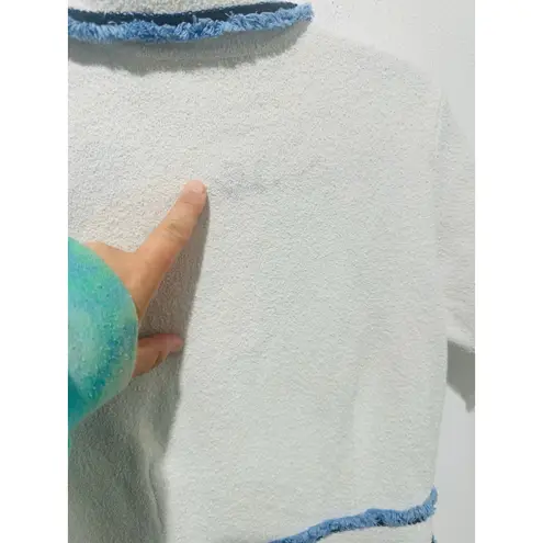 Maje White Blue Tweed Gold Button Details Collared Risal Mini Dress Size 34