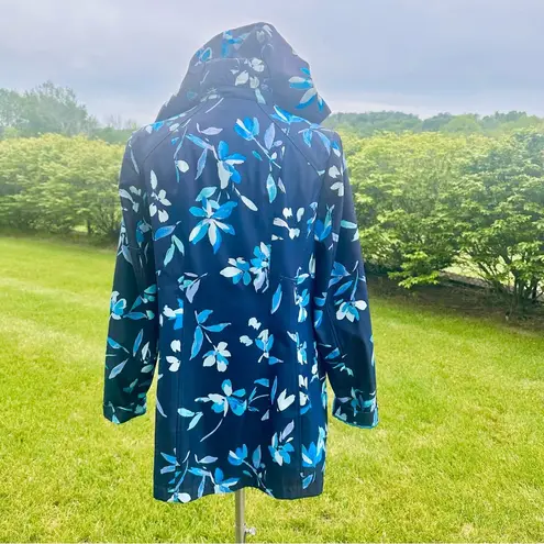 Dennis Basso Spring Rain Blue Floral Raincoat size XS