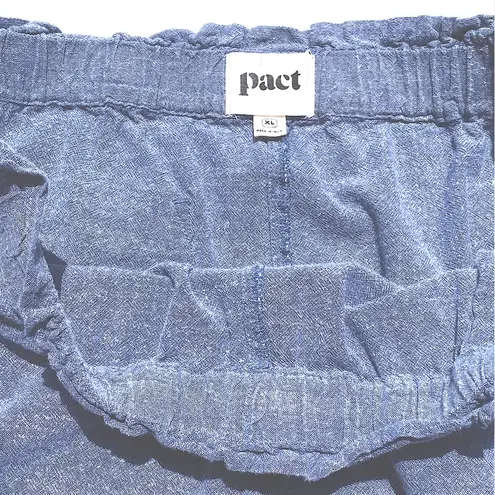 Pact  Women’s Organic Cotton Pull On Cropped Chambray Pants size XL