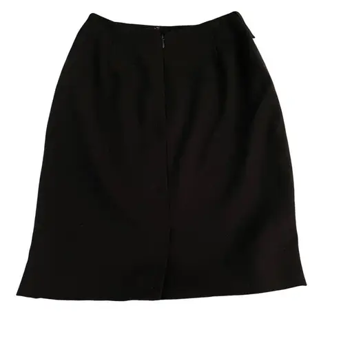 Donna Karan Donna Karen Womens Skirt Size 4 Pure Wool Black Slit Office Business Workcore