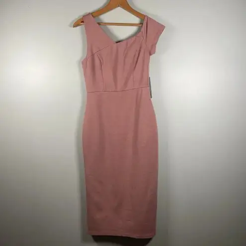 Lulus  Open Your Heart Mauve Pink One-Shoulder Bodycon Midi‎ Dress size XS Party