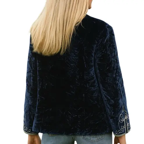 Double D Ranch embellished velvet jacket Blue Size M