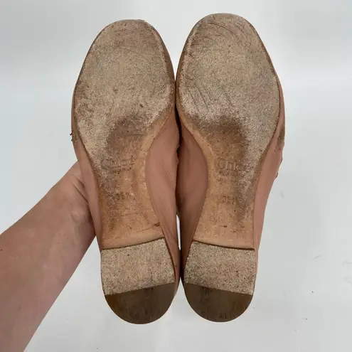 Chloé CHLOE Lauren Pale Pink Scalloped Flats FLAWED