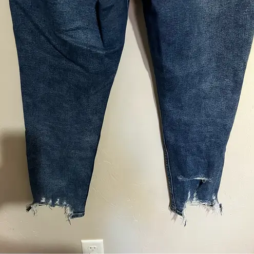 American Eagle AE Highest Rise Mom Distressed Raw Hem Denim Jeans