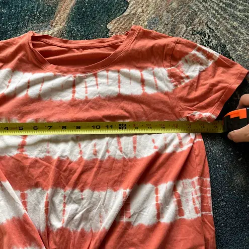 Natural Reflections Orange & White Tie‑Dye Tee Sz S/P Cotton Streetwear Festival