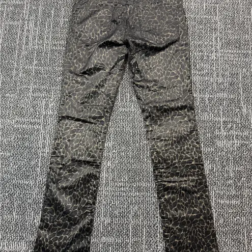 Liverpool Jeans Madonna Skinny Jeggings Pants 4 Cheetah Print Animal Black