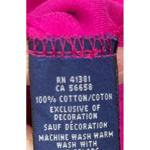 Ralph Lauren  Polo Shirt Dress Womens L Pony Logo Hot Pink Short Sleeve Cotton